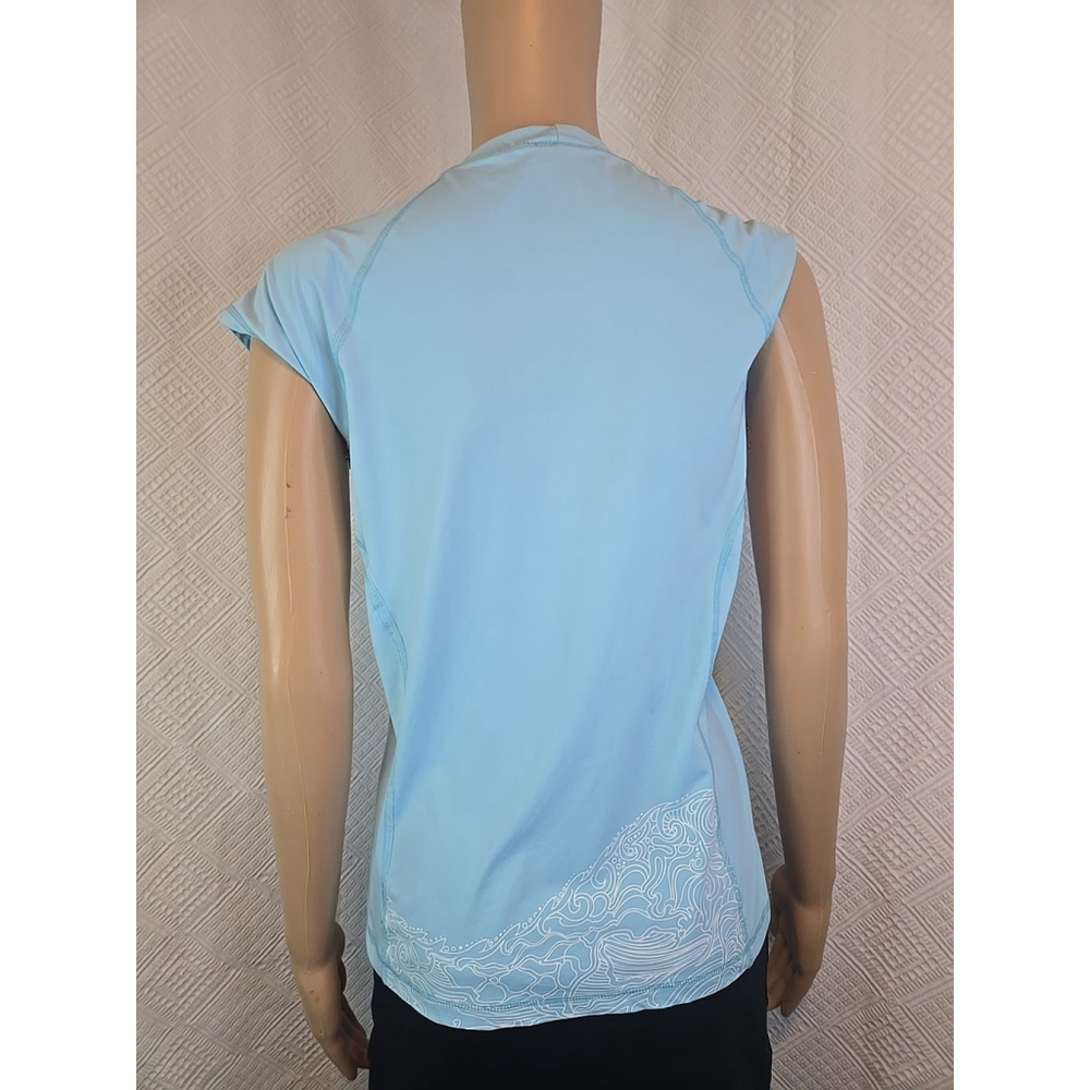 Carve Designs Large Performance Rash Guard Nylon Spandex Blue Surf Swim Top - Picture 8 of 8